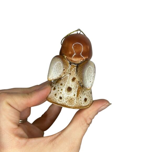 Mini clay angel ornament - pottery - glazed- angel singing small gift Christmas - Picture 5 of 7